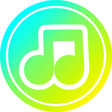 musical note circular icon with cool gradient finish