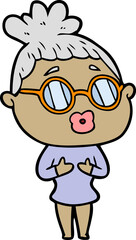 cartoon woman wearing spectacles