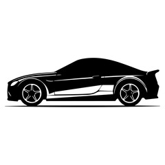 Car Vector silhouette, car icon vector, black color car illustration, a modern car vector silhouette