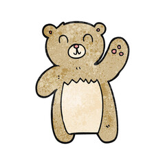 freehand textured cartoon teddy bear