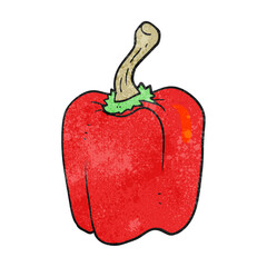 freehand textured cartoon red pepper