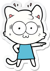 Obraz na płótnie Canvas sticker of a cartoon surprised cat