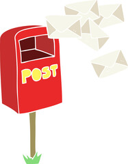 flat color illustration of post box