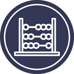 traditional abacus circular icon symbol