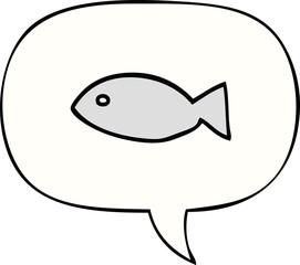 cartoon fish symbol with speech bubble