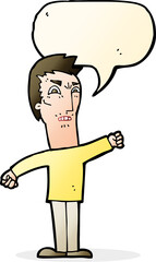 cartoon annoyed man with speech bubble
