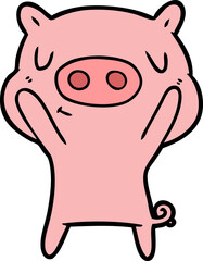 Obraz premium cartoon content pig