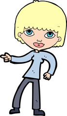 cartoon woman pointing