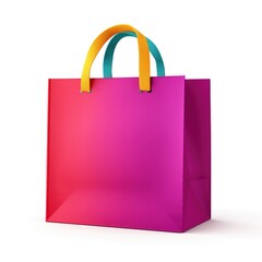 A colorful shopping bag on a white background.