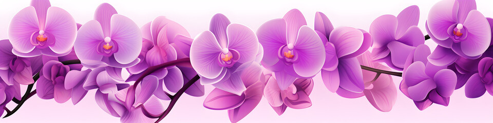 Fototapeta premium simple illustration of orchid flowers background banner