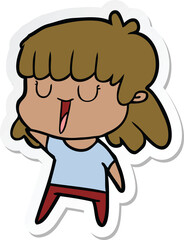 sticker of a cartoon woman
