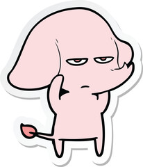 sticker of a annoyed cartoon elephant