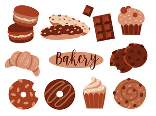 Bakery vector set of sweets