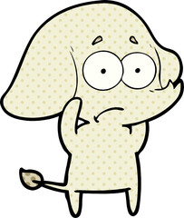 cartoon unsure elephant