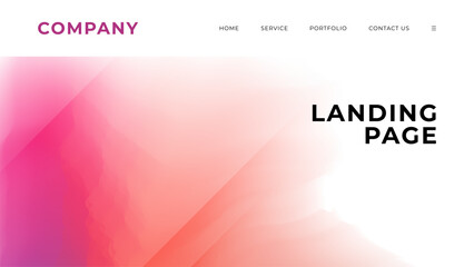 Landing page. Blurred background with soft color gradient and dynamic lines for website graphic design. Vector illustration.