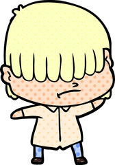 cartoon boy with untidy hair