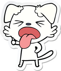 sticker of a cartoon disgusted dog
