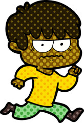 annoyed cartoon boy
