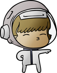 cartoon curious astronaut