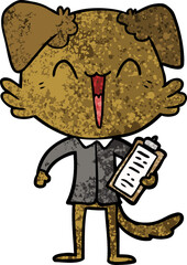 happy office dog cartoon