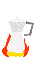 flat color illustration of espresso stovetop maker