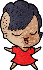 happy cartoon girl