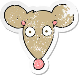 retro distressed sticker of a cartoon mouse