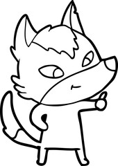 friendly cartoon wolf