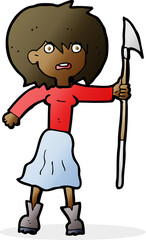 cartoon woman with harpoon