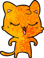 happy cartoon cat