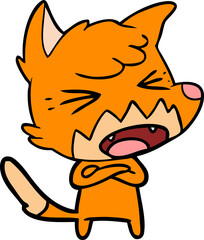 angry cartoon fox