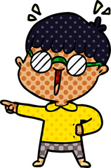 cartoon boy wearing spectacles