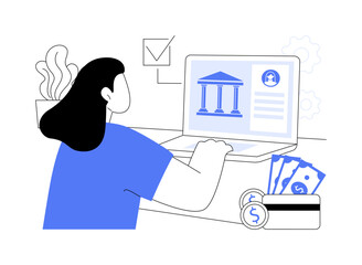 Open bank account online isolated cartoon vector illustrations.