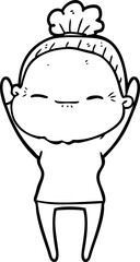 cartoon peaceful old woman