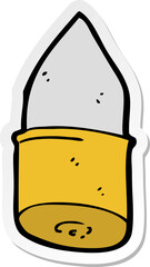 sticker of a cartoon bullet