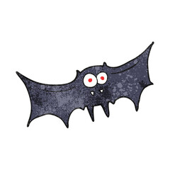 freehand textured cartoon vampire bat