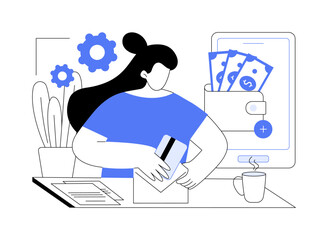 Get a card by mail isolated cartoon vector illustrations.