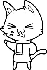 cartoon cat hissing
