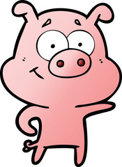 Obraz na płótnie Canvas cartoon pig pointing