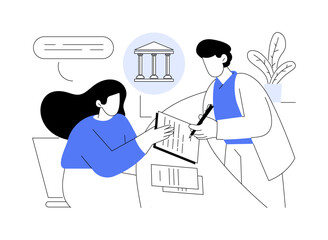 Commercial banking isolated cartoon vector illustrations.