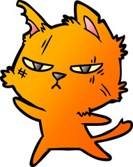 tough cartoon cat