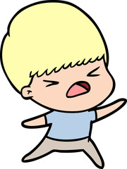 cartoon stressed man