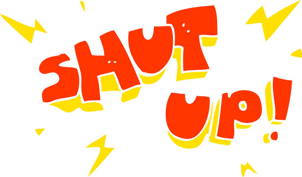flat color illustration of shut up! symbol