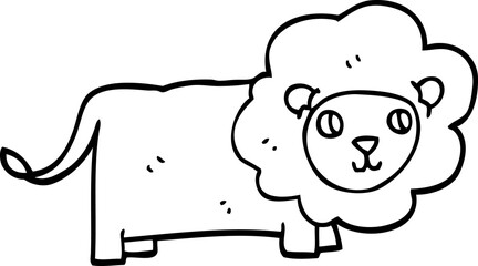 line drawing cartoon lion