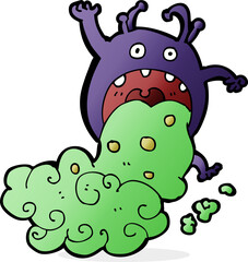 cartoon gross monster being sick