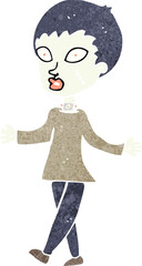 cartoon halloween zombie woman