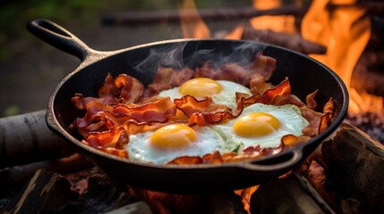 Cooking a Delicious Breakfast Over a Campfire