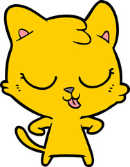 happy cartoon cat
