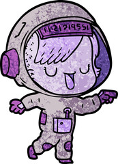 cartoon astronaut woman