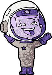cartoon laughing astronaut
